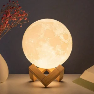 Moon Lamp LED Night Light Battery Powered With Stand Starry Lamp Bedroom Decor Night Lights Kids Gift Moon Lamp